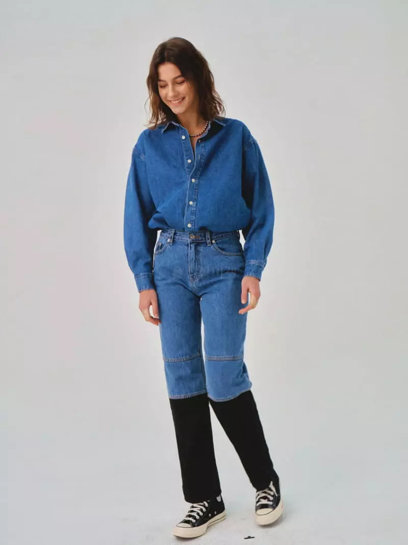 Sllow - Korean Women Fashion - #momslook - Carol Fade Denim Shirt - 2