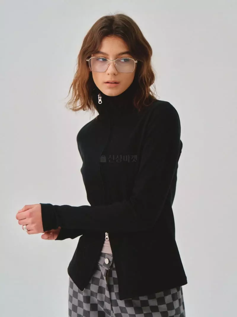 Sllow - Korean Women Fashion - #momslook - Easy Cotton Jersey Zip-up - 2
