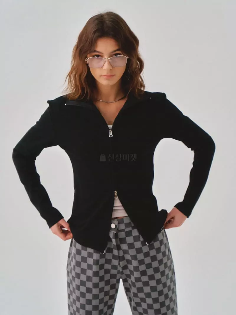 Sllow - Korean Women Fashion - #womensfashion - Easy Cotton Jersey Zip-up - 4