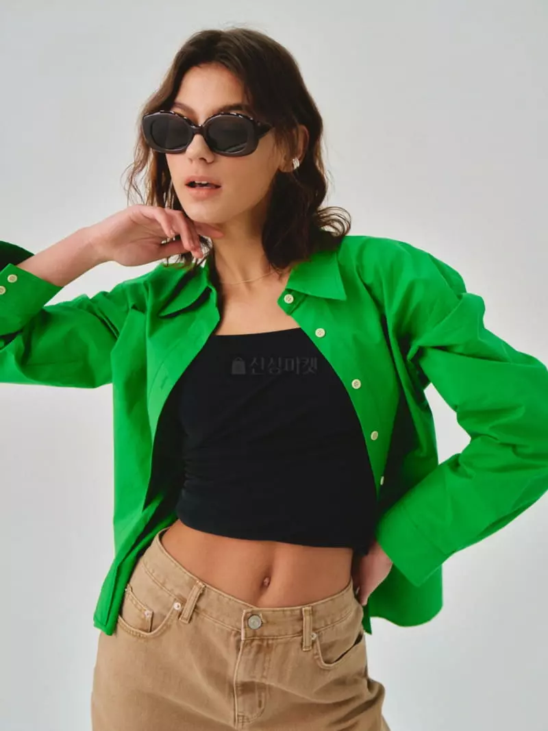 Sllow - Korean Women Fashion - #momslook - Crunch Basic Shirt