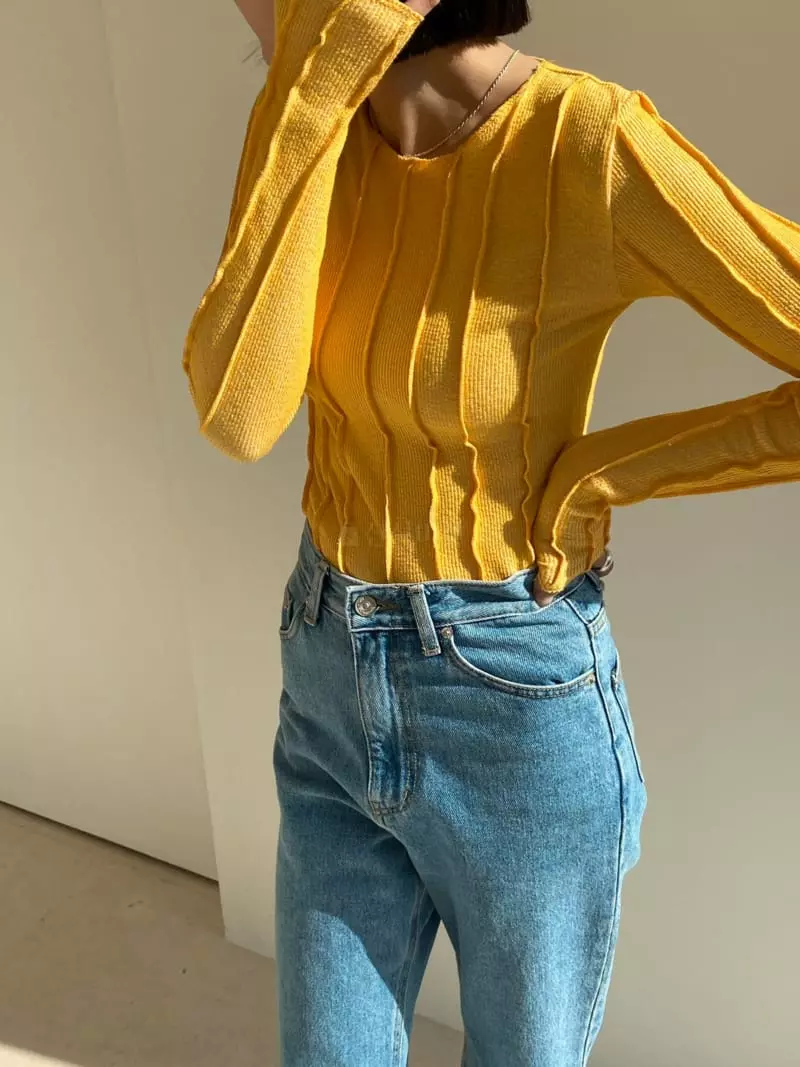 Sllow - Korean Women Fashion - #womensfashion - Shared Pleats Jersey Tee - 3
