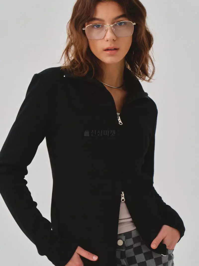 Sllow - Korean Women Fashion - #womensfashion - Easy Cotton Jersey Zip-up - 3
