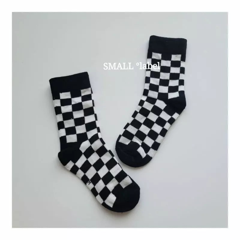 Small Label - Korean Children Fashion - #kidzfashiontrend - Check Boarder Socks [set of 3] - 4