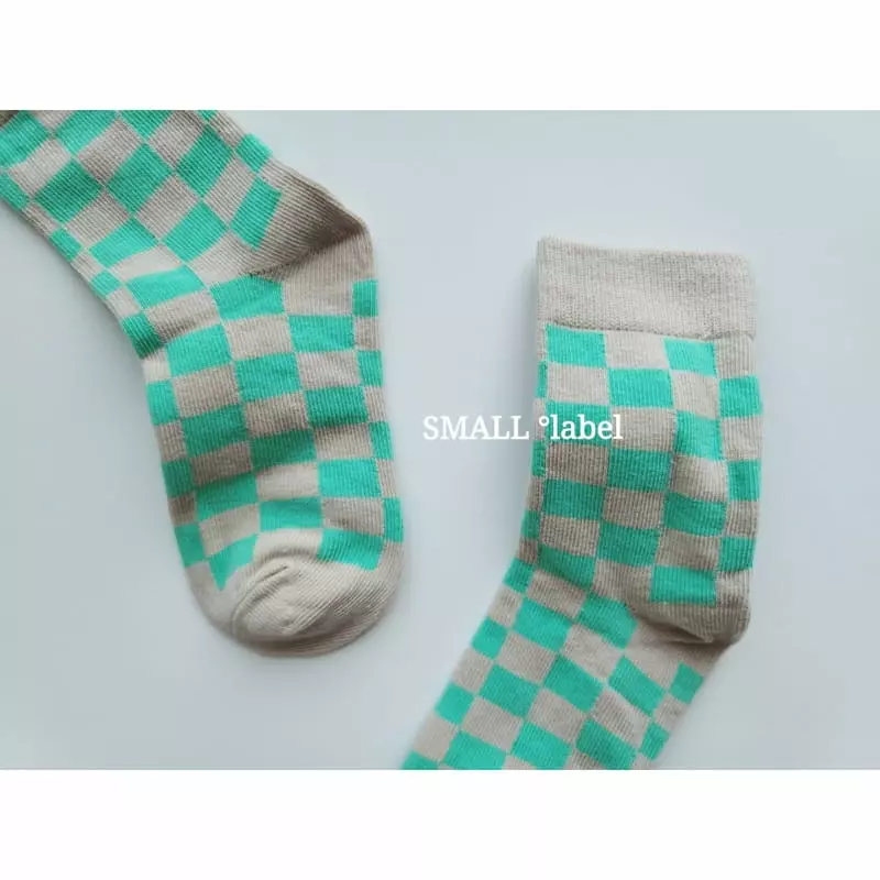 Small Label - Korean Children Fashion - #minifashionista - Check Boarder Socks [set of 3] - 7