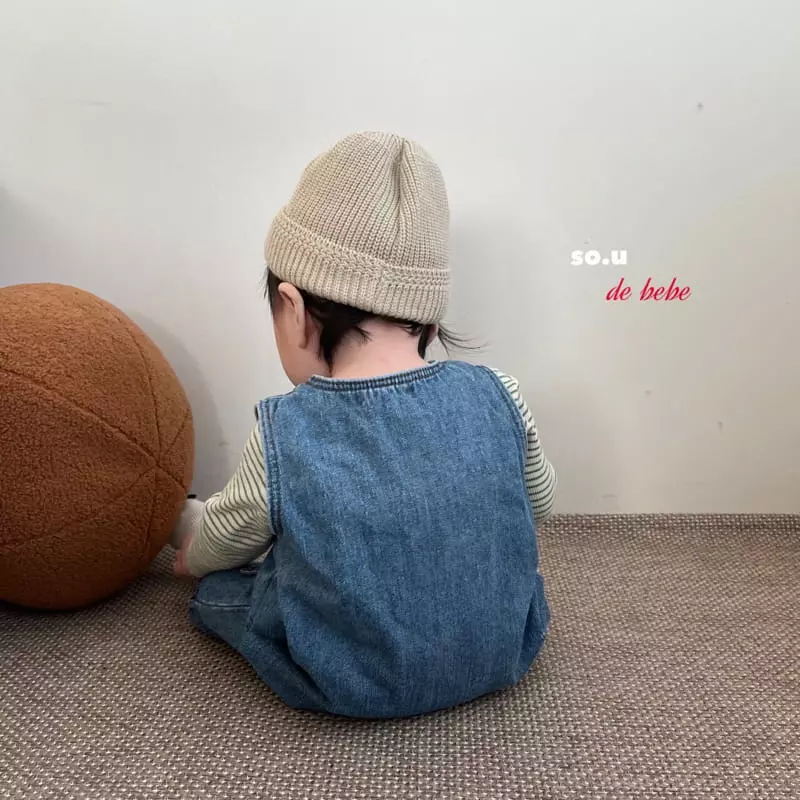 So U - Korean Baby Fashion - #babyoutfit - Denim Patc Bodysuit - 6