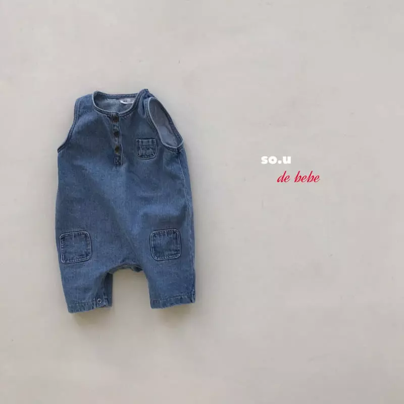 So U - Korean Baby Fashion - #babyoutfit - Denim Patc Bodysuit - 7
