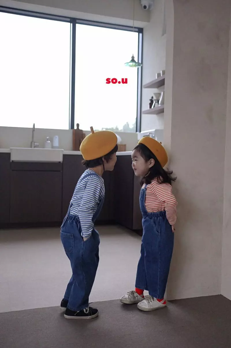 So U - Korean Children Fashion - #prettylittlegirls - Denim Dungarees Pants - 4