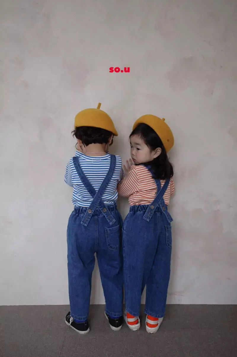 So U - Korean Children Fashion - #fashionkids - Denim Dungarees Pants - 9