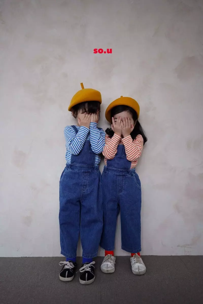 So U - Korean Children Fashion - #kidzfashiontrend - Denim Dungarees Pants - 12