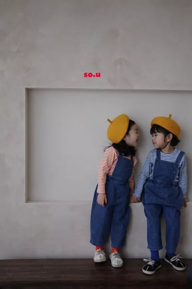 So U - Korean Children Fashion - #prettylittlegirls - Denim Dungarees Pants - 3