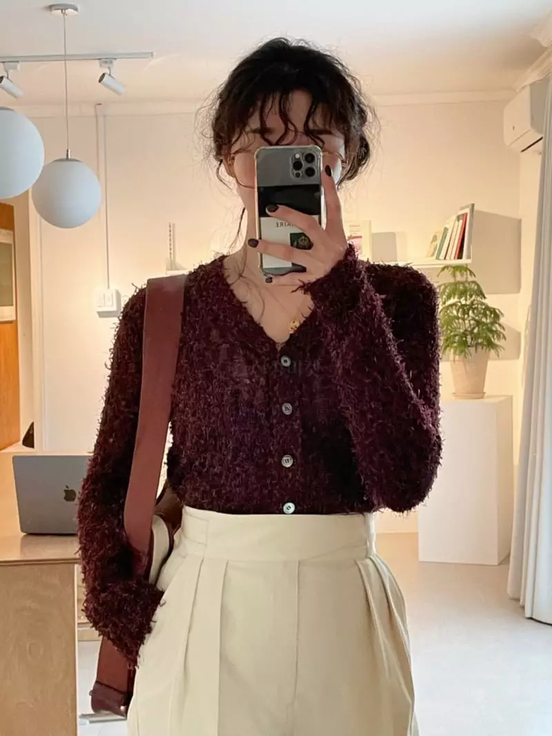 Sold Out - Korean Women Fashion - #momslook - Irish Bookle Cardigan - 3