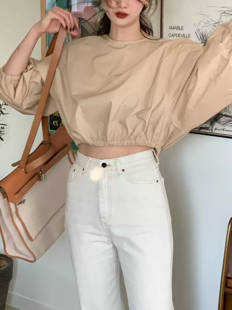Sold Out - Korean Women Fashion - #momslook - Ribbon Short Blouse