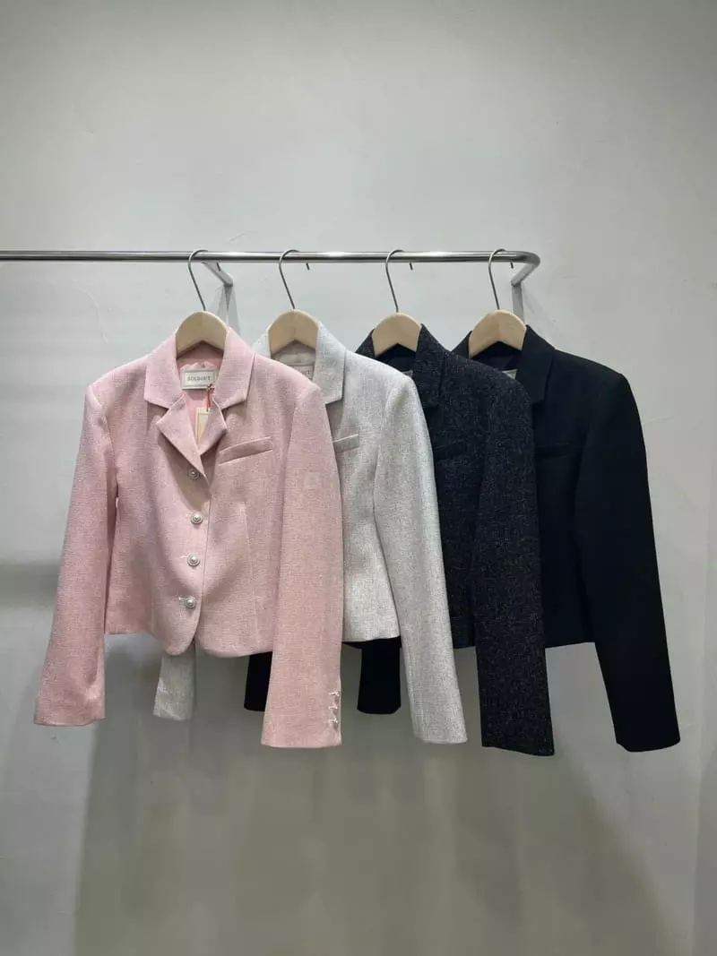 Sold Out - Korean Women Fashion - #vintagekidsstyle - Tweed Sand Jacket - 4