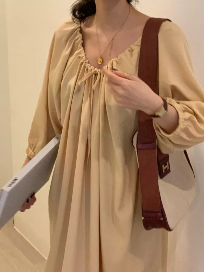 Sold Out - Korean Women Fashion - #romanticstyle - Shirring One-piece