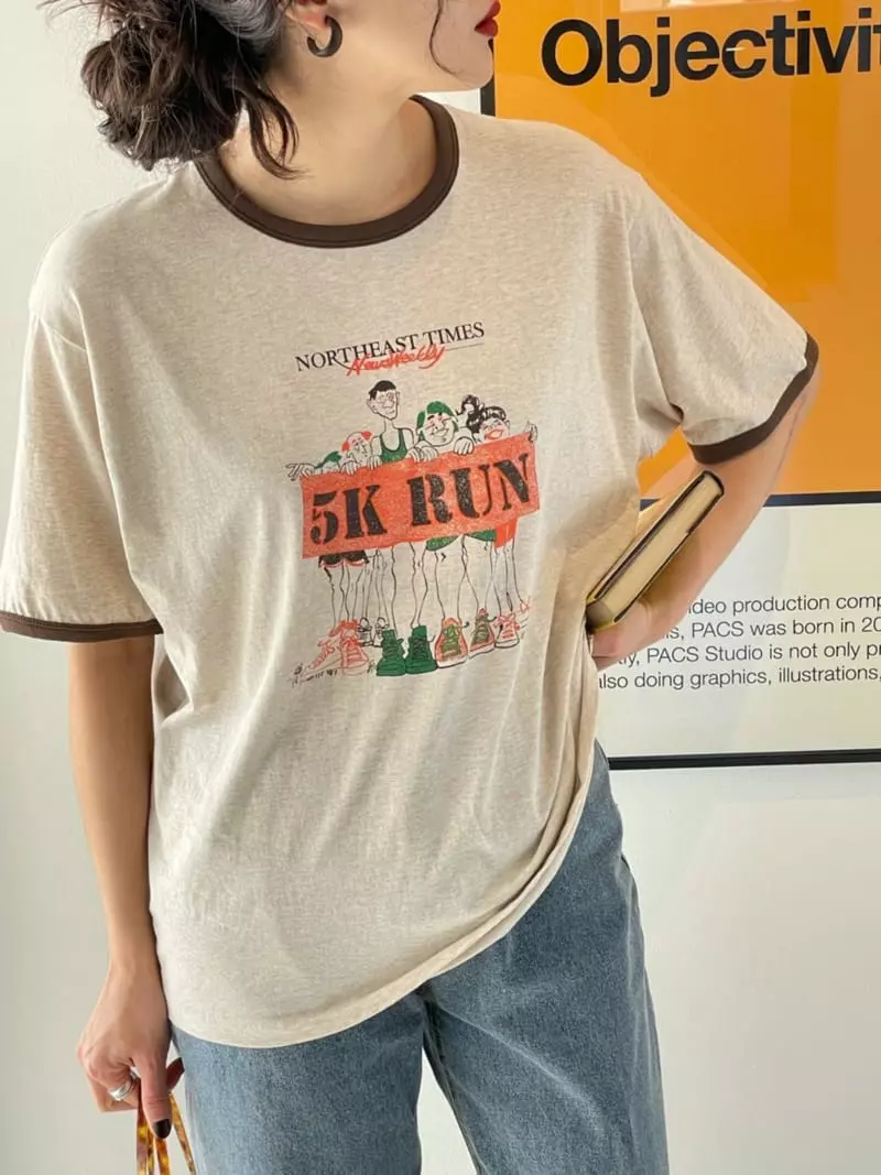 Sold Out - Korean Women Fashion - #thatsdarling - Run Tee - 2