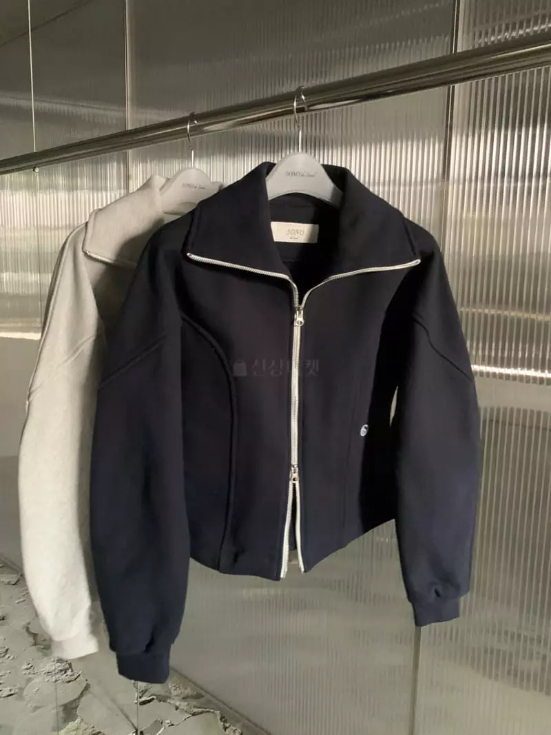 Sono De Seoul - Korean Women Fashion - #momslook - Blur Zip-up Jacket - 3