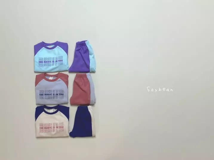Soybean - Korean Children Fashion - #prettylittlegirls - Raglan Color Top Bottom Set - 7