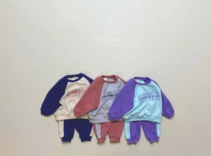 Soybean - Korean Children Fashion - #toddlerclothing - Raglan Color Top Bottom Set - 9