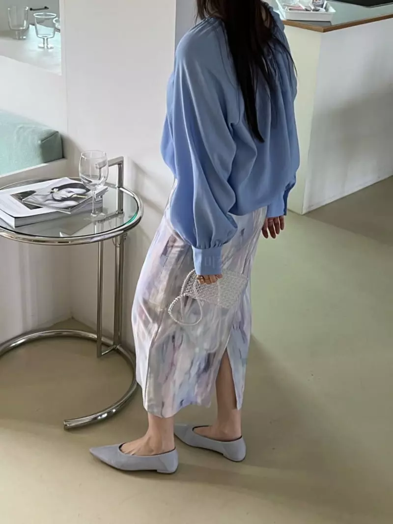 Special - Korean Women Fashion - #momslook - Water-printed Skirt (vertical line) - 4
