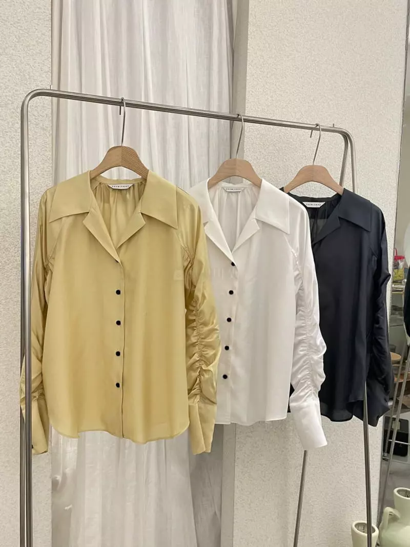 Ssemienne - Korean Women Fashion - #womensfashion - Vogue Shirring Blouse - 4