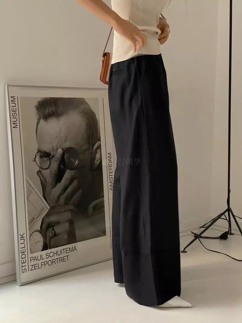 Ssemienne - Korean Women Fashion - #momslook - Stripe Banding Pants