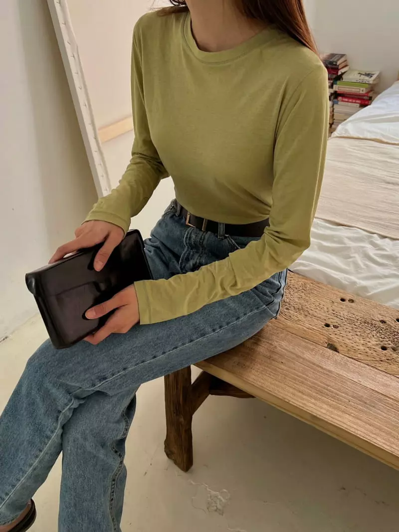 Ssemienne - Korean Women Fashion - #momslook - Silky Round Tee - 2