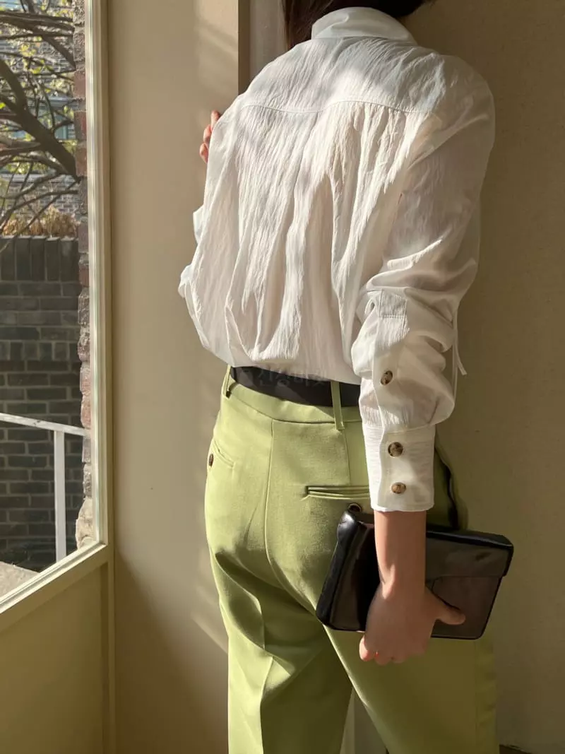 Ssemienne - Korean Women Fashion - #momslook - Wave Silky Blouse
