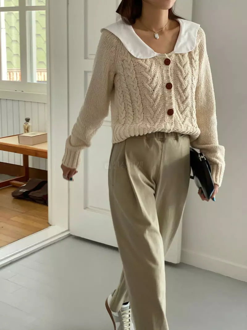 Ssemienne - Korean Women Fashion - #momslook - Bookle Collar Cardigan - 2