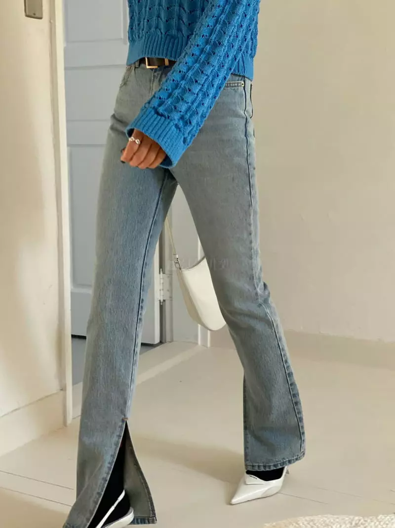 Ssemienne - Korean Women Fashion - #momslook - Con Open Pants - 2