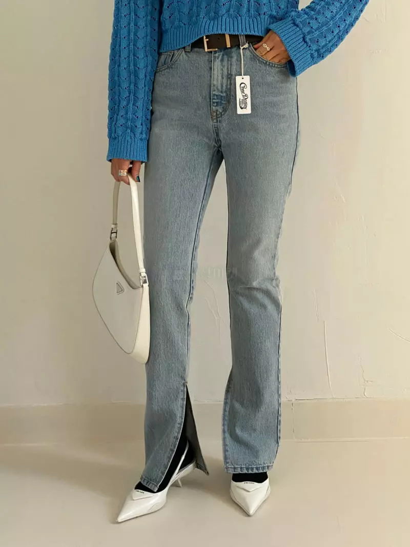 Ssemienne - Korean Women Fashion - #momslook - Con Open Pants - 3