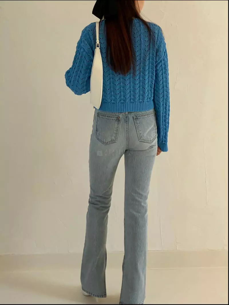 Ssemienne - Korean Women Fashion - #momslook - Con Open Pants - 4