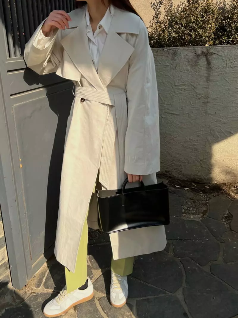 Ssemienne - Korean Women Fashion - #momslook - Mir Belted Trench Coat
