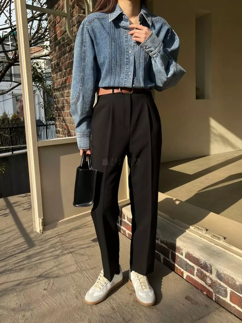 Ssemienne - Korean Women Fashion - #momslook - Isabel Denim Blouse