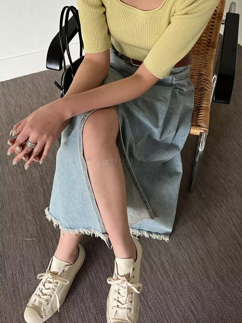 Ssemienne - Korean Women Fashion - #restrostyle - Alec Denim Skrit