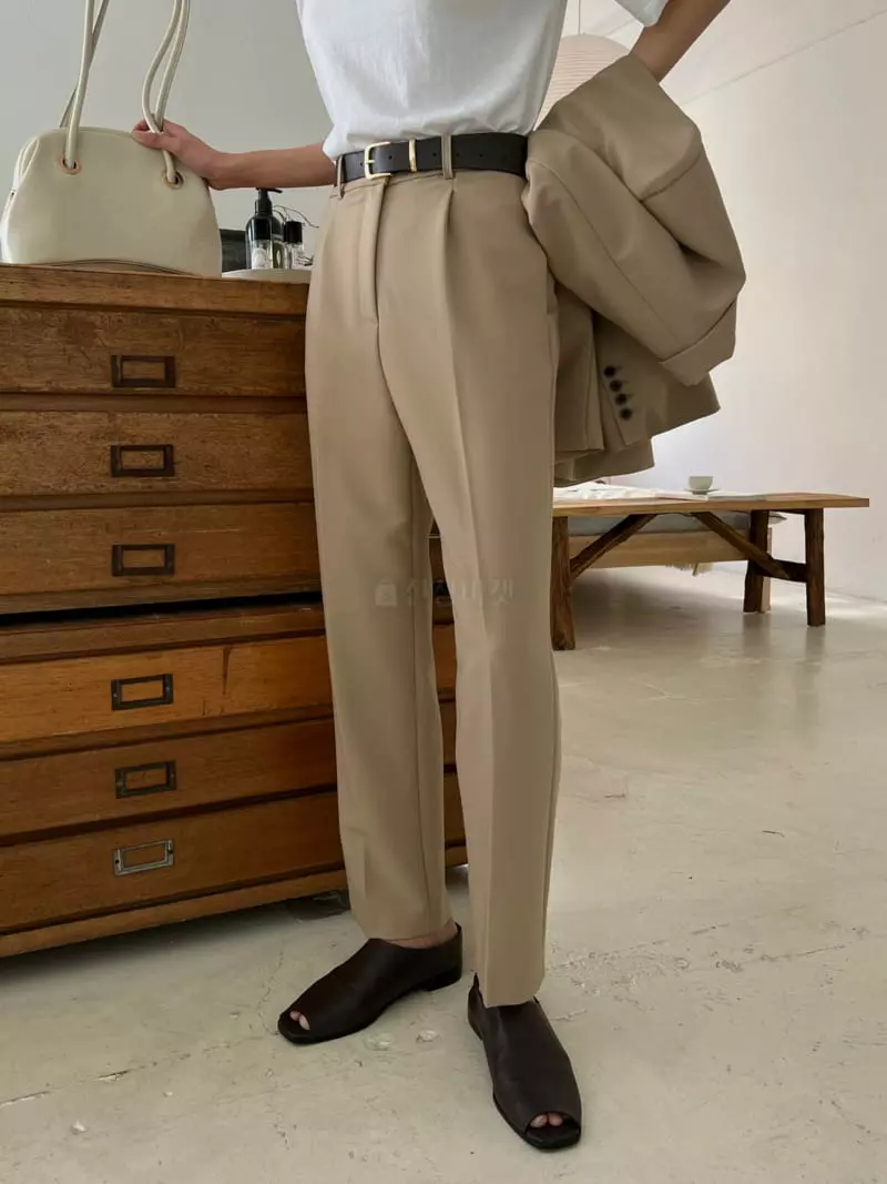 Ssemienne - Korean Women Fashion - #restrostyle - Story Slim Pants - 4