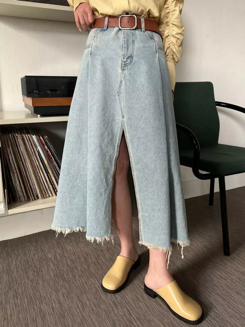 Ssemienne - Korean Women Fashion - #shopsmall - Alec Denim Skrit - 4