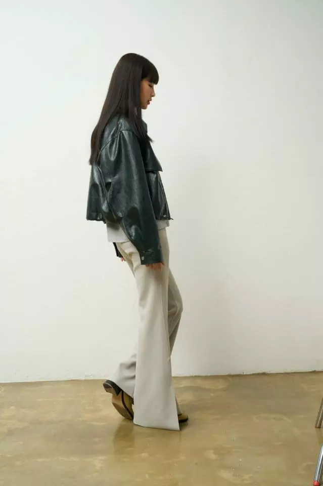 Stable - Korean Women Fashion - #vintageinspired - Breeze Leather Jacket - 3