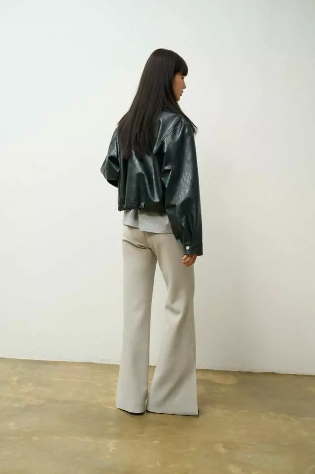 Stable - Korean Women Fashion - #vintageinspired - Breeze Leather Jacket - 4