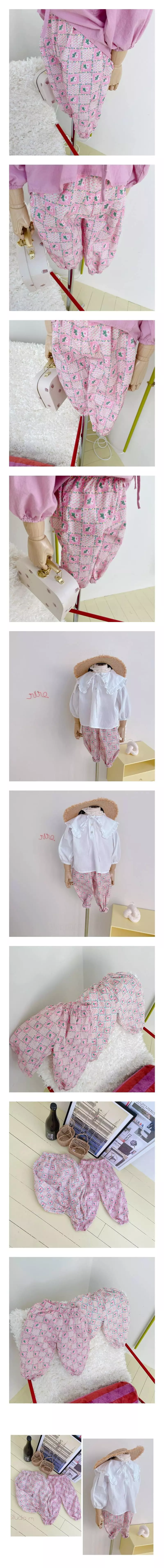 Studio M - Korean Children Fashion - #kidzfashiontrend - Vintage Flower Banding Pants