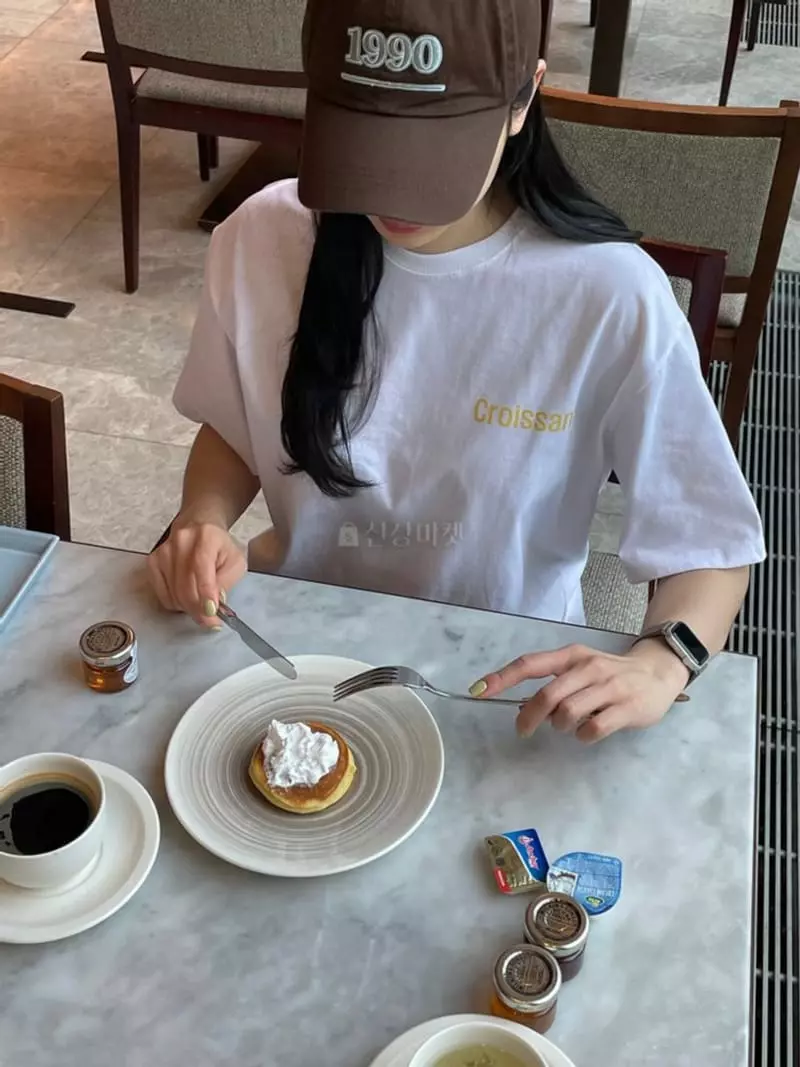 Taste - Korean Women Fashion - #momslook - Croissant Tee