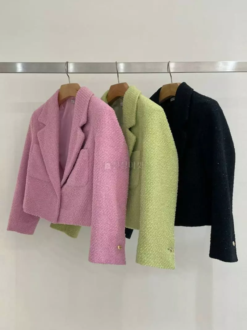 Taste - Korean Women Fashion - #vintagekidsstyle - Wool Tweed Jacket - 2