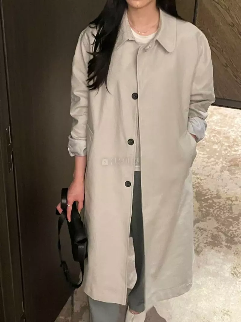 Taste - Korean Women Fashion - #womensfashion - Raglan Trench Coat - 3