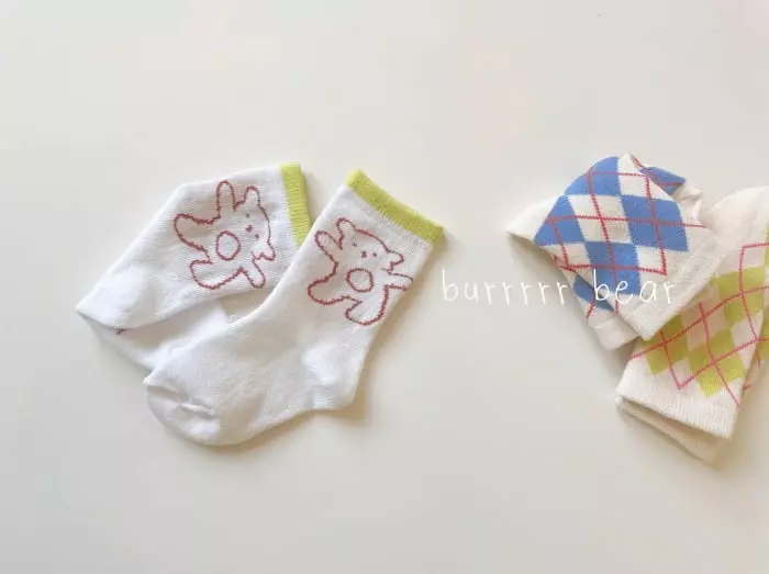 Teamand - Korean Children Fashion - #childrensboutique - Brrr Bear Socks [set of 3] - 3