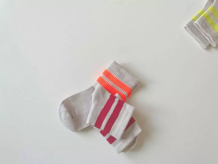 Teamand - Korean Children Fashion - #fashionkids - Neon Line Socks [set of 5] - 3