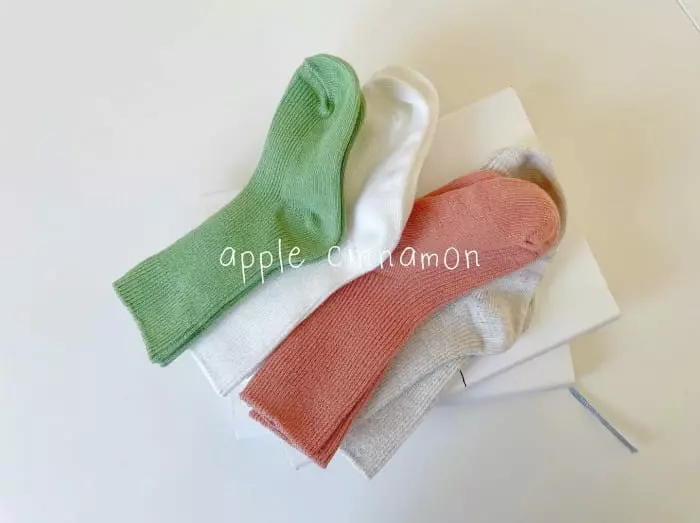 Teamand - Korean Children Fashion - #magicofchildhood - Apple Cinnamon Socks [set of 4]