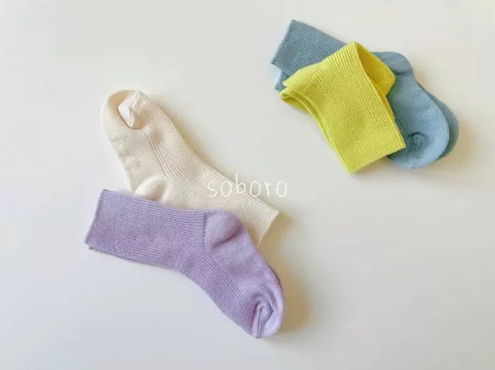 Teamand - Korean Children Fashion - #minifashionista - Soboro Socks [set of 4]