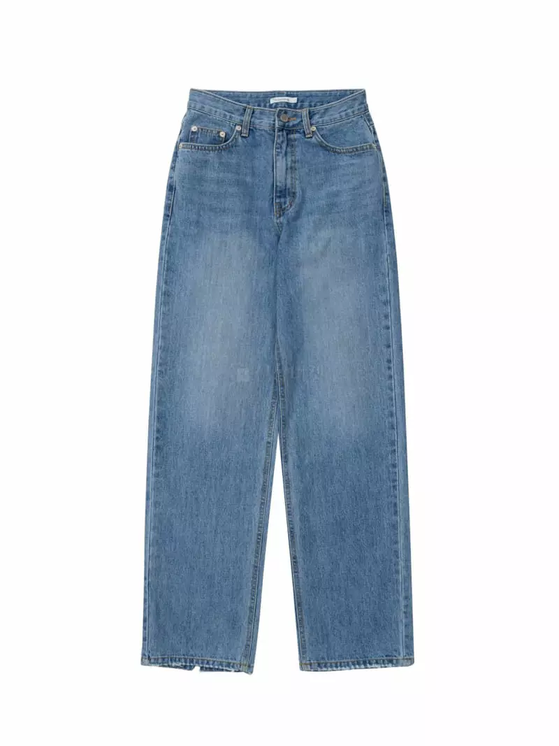 Tempting - Korean Women Fashion - #momslook - Slit Jeans - 3