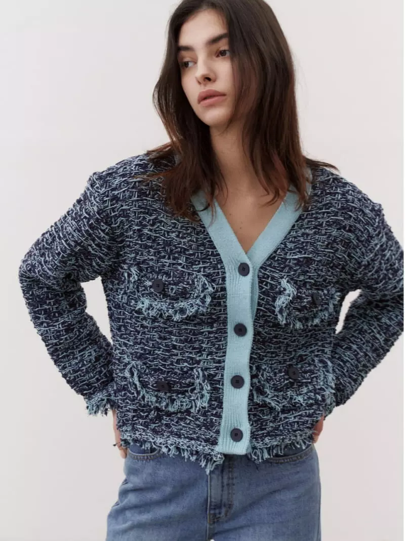 Tempting - Korean Women Fashion - #womensfashion - Tweed Cardigan