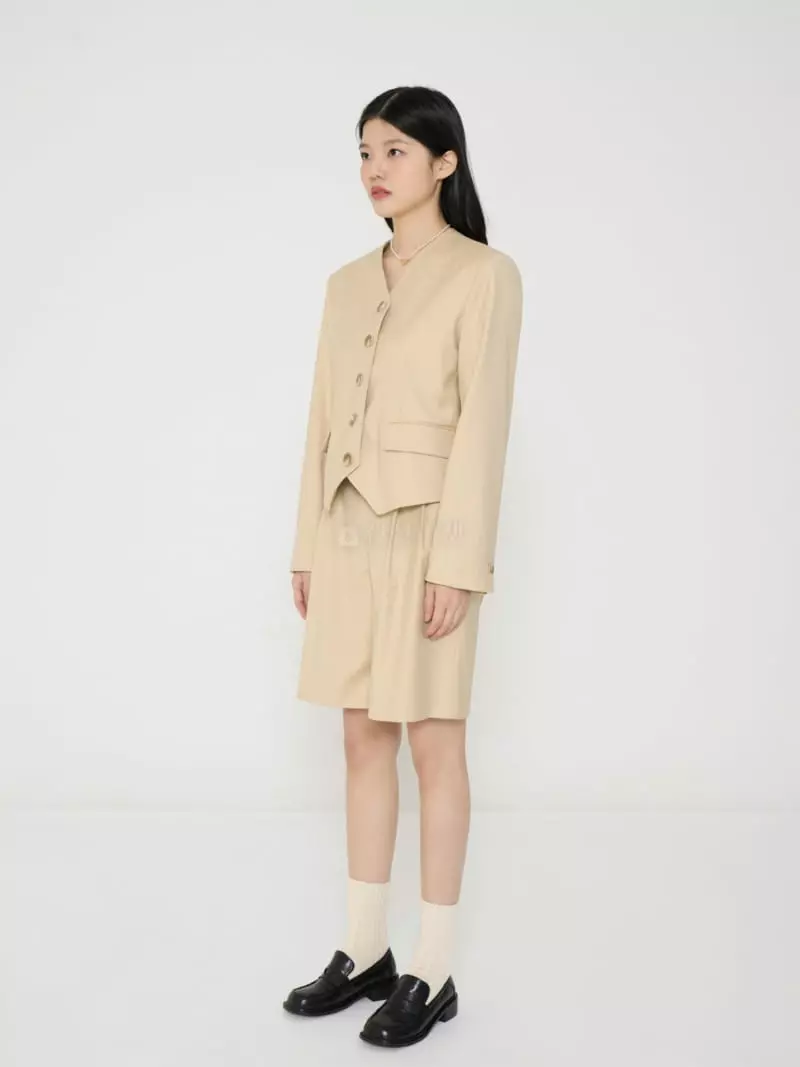 The Edition - Korean Women Fashion - #momslook - Modern No Collar Jacket
