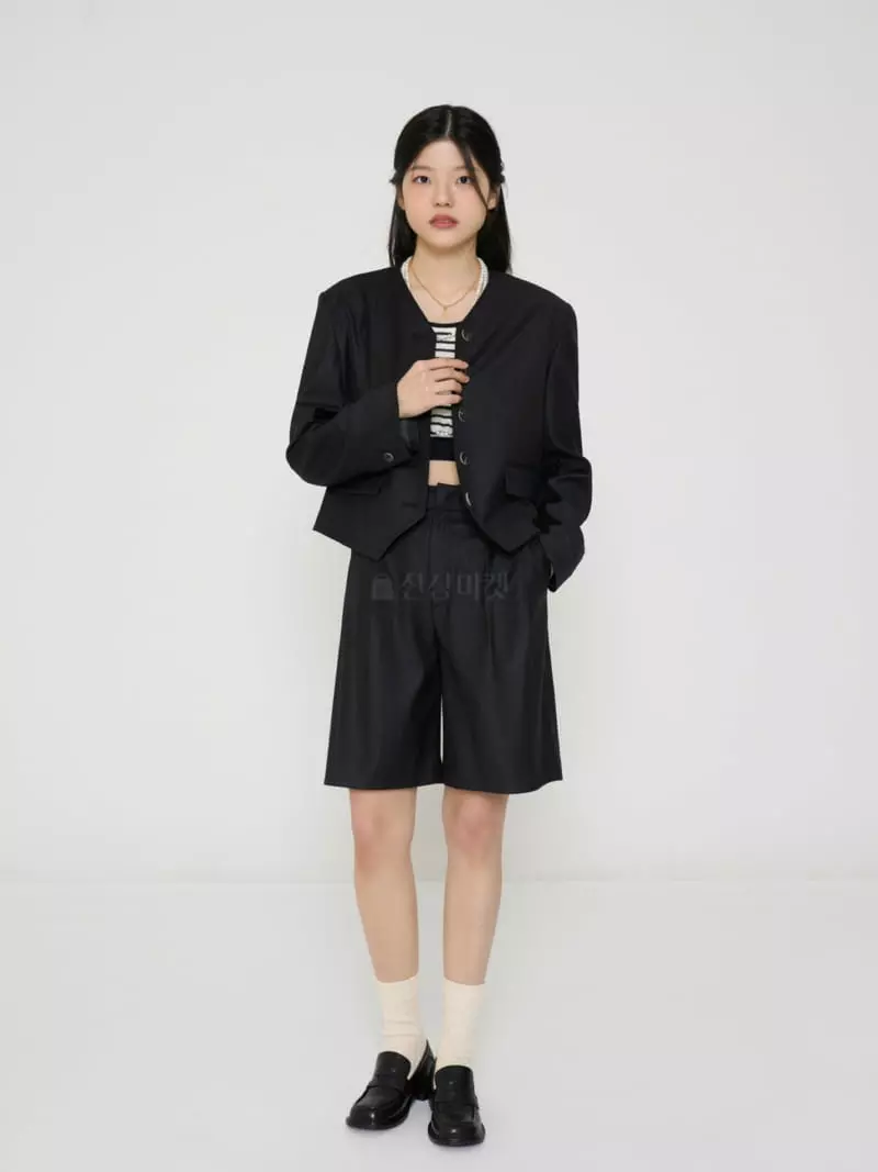 The Edition - Korean Women Fashion - #momslook - Modern No Collar Jacket - 2